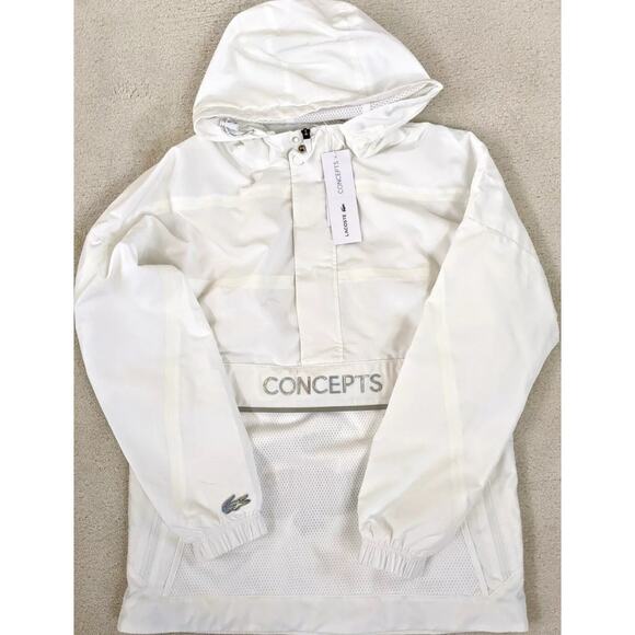 Lacoste X Concepts Collab Repellent White Windbreaker Men’s Size Small - Picture 2 of 3